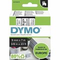 Dymo Label Tape, f/DYMO Labelmakers, 3/8inx23ft , Black/Clear DYMS0720670